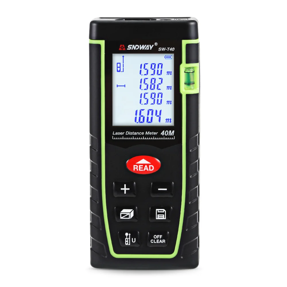 SNDWAY Digital Laser Rangefinder Distance Meter Ruler 40M 60M 80M 100M Trena Finder Tape Range Finder Build Measure Tester Tool
SNDWAY Digital Laser Rangefinder Distance Meter Ruler 40M 60M 80M 100M Trena Finder Tape Range Finder Build Measure Tester Tool