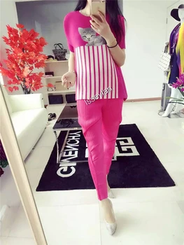 FREE SHIPPING Miyake FASHION Retro fold short-sleeve Striped cat printing loose T-shirt IN STOCK
FREE SHIPPING Miyake FASHION Retro fold short-sleeve Striped cat printing loose T-shirt IN STOCK
