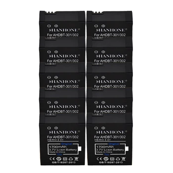 10PCS 1700mAh AHDBT-201 AHDBT-301 AHDBT 201 301 Rechargeable Li-ion Camera Battery For Gopro Hero3 Hero 3 3+
10PCS 1700mAh AHDBT-201 AHDBT-301 AHDBT 201 301 Rechargeable Li-ion Camera Battery For Gopro Hero3 Hero 3 3+