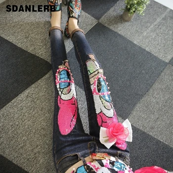 Women Fashion Jeans 2019 Spring Autumn Ladies European Style Pink Cartoon Bead Cowboy Trousers Students Denim Pencil Pants
Women Fashion Jeans 2019 Spring Autumn Ladies European Style Pink Cartoon Bead Cowboy Trousers Students Denim Pencil Pants