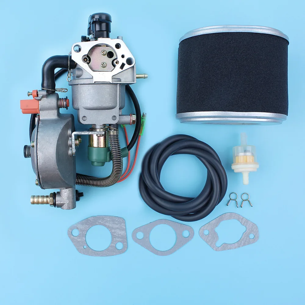 uxcell New Dual Fuel Carburetor LPG NG Conversion Kit for Gasoline Generator 4.5-5.5KW GX390 188F w Manual Choke