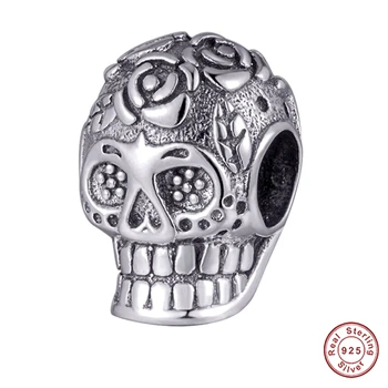 Authentic Hot Sale New 925 Sterling Silver Sugar Skull Charm Bead fit European DIY Bracelet for Halloween Gift
Authentic Hot Sale New 925 Sterling Silver Sugar Skull Charm Bead fit European DIY Bracelet for Halloween Gift