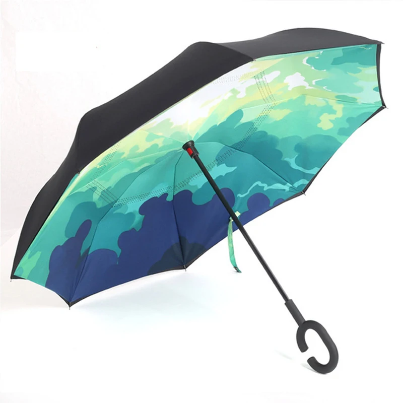 Reverse umbrella Double Layer Inverted C Hand Holder Stand Rain Windproof Umbrella Rain Woman Inverted Chuva Man Car Umbrellas
Reverse umbrella Double Layer Inverted C Hand Holder Stand Rain Windproof Umbrella Rain Woman Inverted Chuva Man Car Umbrellas