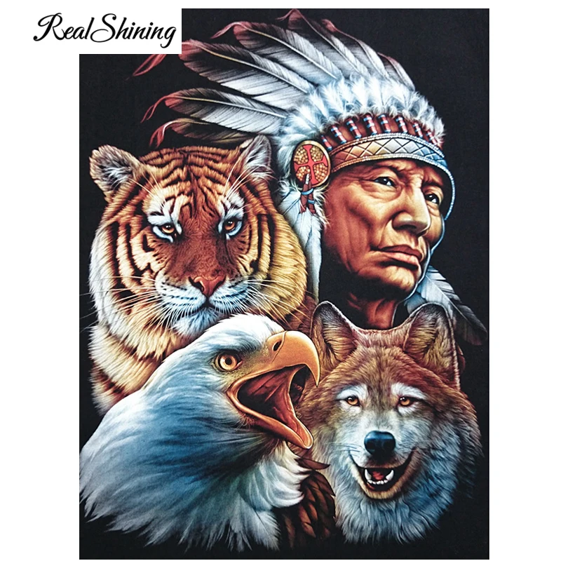 REALSHINING 5D Full Square Diamond Painting Indian Tiger Wolf Mosaic Picture Of Rhinestone Diamond Embroidery Home Decor FS209
REALSHINING 5D Full Square Diamond Painting Indian Tiger Wolf Mosaic Picture Of Rhinestone Diamond Embroidery Home Decor FS209