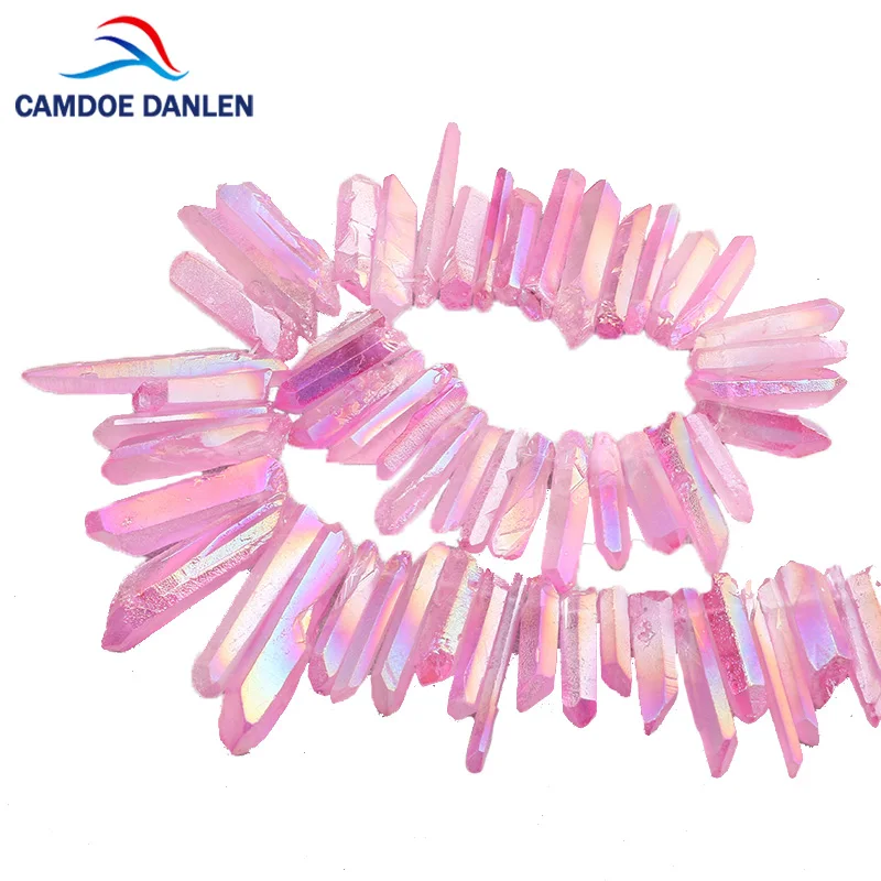 15-5-strand-Natural-Pink-Top-Drilled-Point-Beads-Raw-Crystal-Quartz-Pendant-Druzy-Wand-Healing (1)