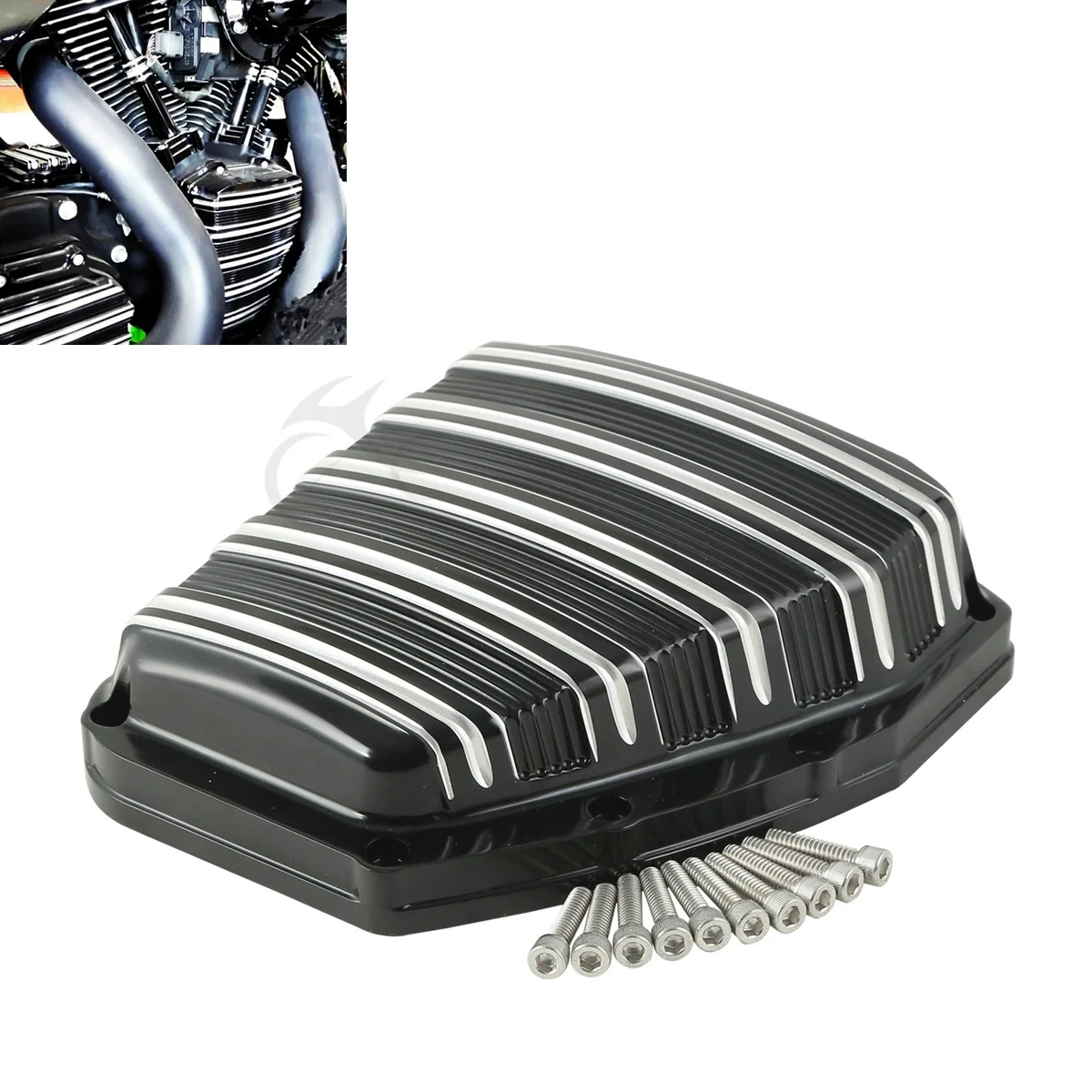 Black CNC Cam Cover For Harley Twin Cam Touring Electra Street Road Glide King FLHTC Blackline Breakout Dyna 2001-2017
Black CNC Cam Cover For Harley Twin Cam Touring Electra Street Road Glide King FLHTC Blackline Breakout Dyna 2001-2017
