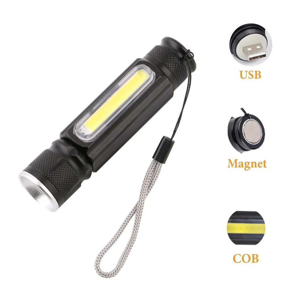 USB Charging COB LED Tactical Flashlight 4 Modes Zoomable 18650 Torch Magnetic Work Light Zaklamp Lantern For Outdoor Camping
USB Charging COB LED Tactical Flashlight 4 Modes Zoomable 18650 Torch Magnetic Work Light Zaklamp Lantern For Outdoor Camping