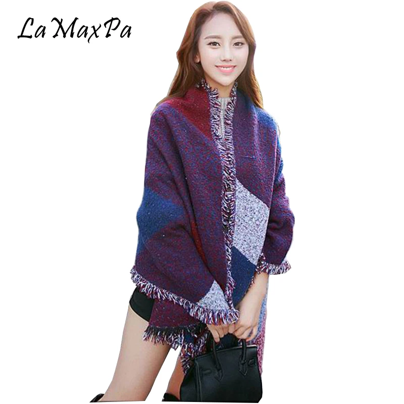 

LaMaxPa New Designer Fashion Magic Spring Winter Scarf Women's Cashmere Stole Shawls Femme Elegant Cape Mujer Chal Bufanda