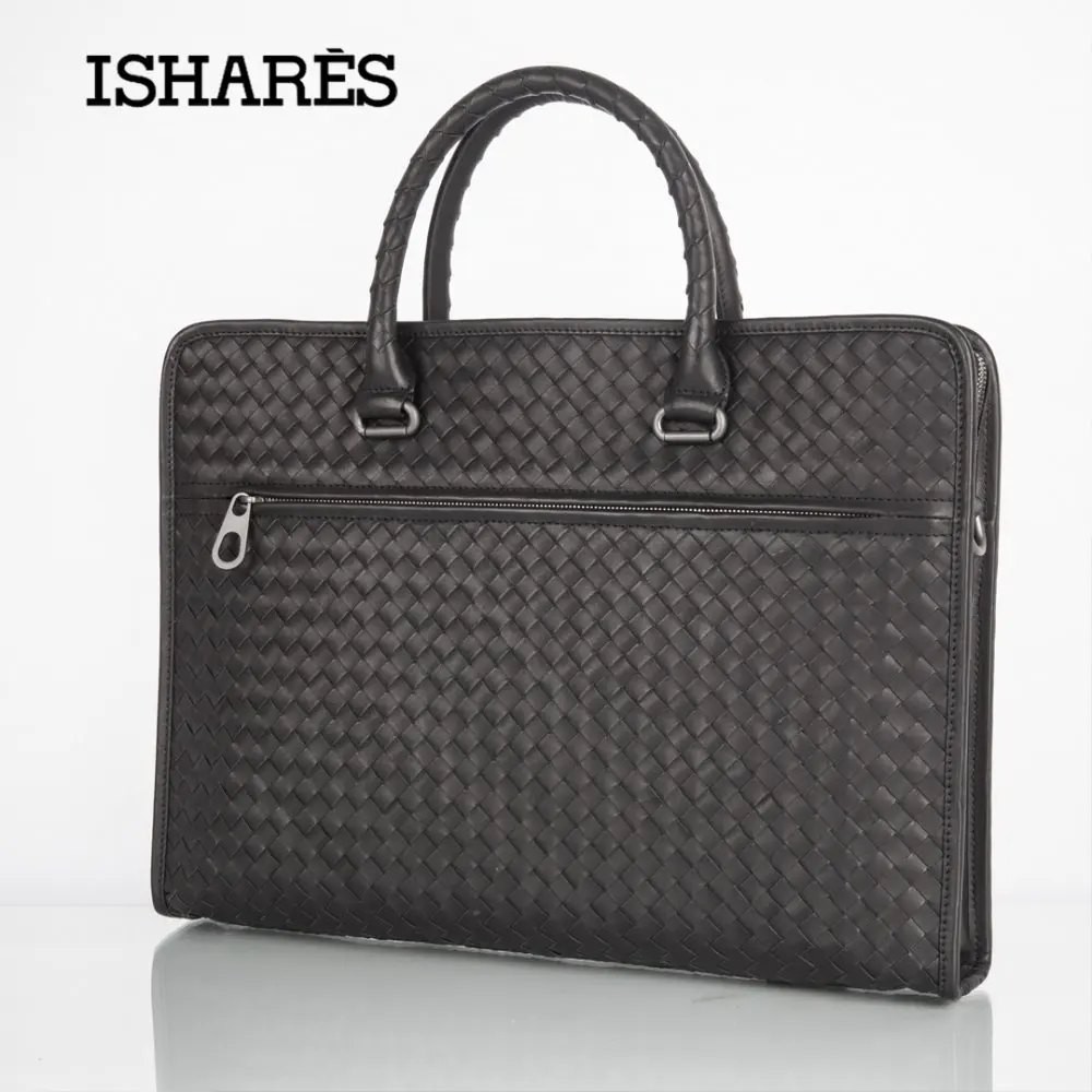 ISHARES Superior Woven Business Handbags For Men Black Handmade Genuine Cowhide Formal Briefcase Bags Compartment IS3174-1
ISHARES Superior Woven Business Handbags For Men Black Handmade Genuine Cowhide Formal Briefcase Bags Compartment IS3174-1