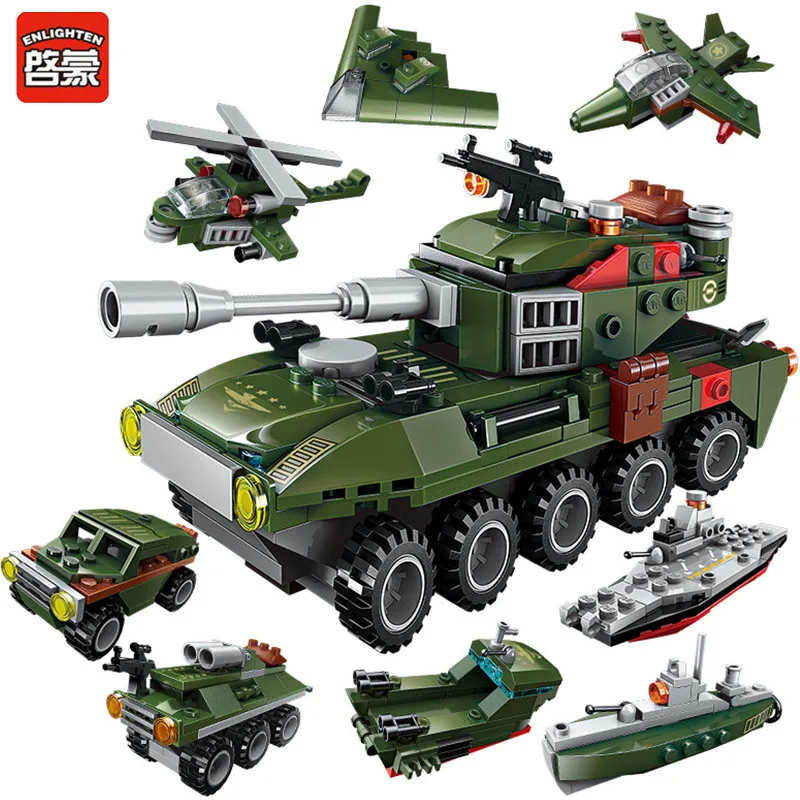 ENLIGHTEN 8 IN1 Military Army Cars Airplane Destroyer Weapon Gun Model Technic Building Blocks Set Educational Toys for Children
ENLIGHTEN 8 IN1 Military Army Cars Airplane Destroyer Weapon Gun Model Technic Building Blocks Set Educational Toys for Children