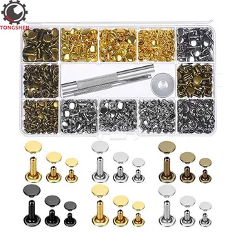 480 Sets 3 Sizes Leather Rivets Double Cap Rivet Tubular Metal Studs with Setting Tool Kit for Leather Craft Repairs Decoration
480 Sets 3 Sizes Leather Rivets Double Cap Rivet Tubular Metal Studs with Setting Tool Kit for Leather Craft Repairs Decoration