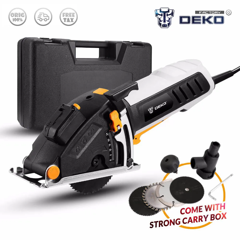 Factory Outlet DEKO Mini Electric Circular Saw Power Tools with Laser 4 Blades Dust passage Allen key Auxiliary handle BMC Box
Factory Outlet DEKO Mini Electric Circular Saw Power Tools with Laser 4 Blades Dust passage Allen key Auxiliary handle BMC Box