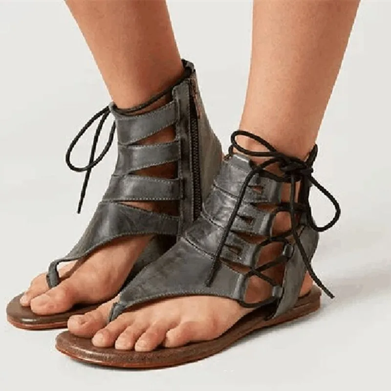 Summer Women Gladiator Vintage Sandals Lace Up Flip-Flops Strap Flat Heel Shoes Leather Woman Sandalias Mujer Plus Size 35-43
Summer Women Gladiator Vintage Sandals Lace Up Flip-Flops Strap Flat Heel Shoes Leather Woman Sandalias Mujer Plus Size 35-43