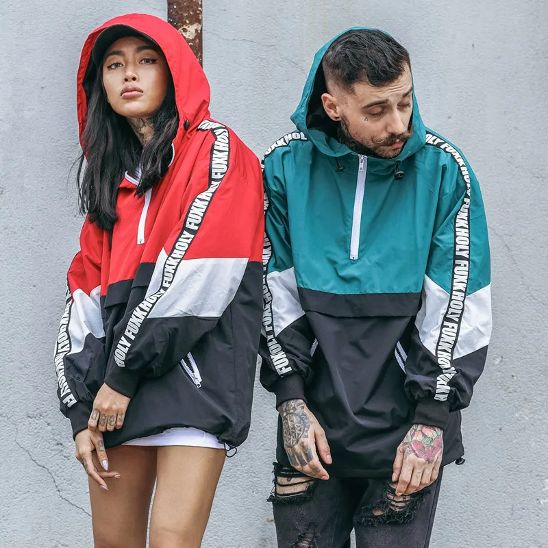 Jackets Men Patchwork Color Hooded Pullover Jacket Zipper Tracksuit Fashion Coats Hip Hop Male Streetwear Outwear
Jackets Men Patchwork Color Hooded Pullover Jacket Zipper Tracksuit Fashion Coats Hip Hop Male Streetwear Outwear