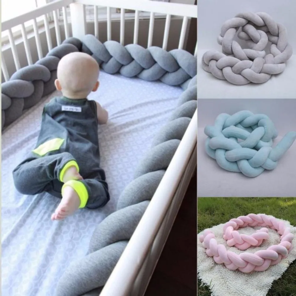 100/200cm Newborn Baby Bed Bumper Pure Color Weaving Knot Bumper for Infant Room Decor Crib Protector Baby Bedding Accessories
100/200cm Newborn Baby Bed Bumper Pure Color Weaving Knot Bumper for Infant Room Decor Crib Protector Baby Bedding Accessories