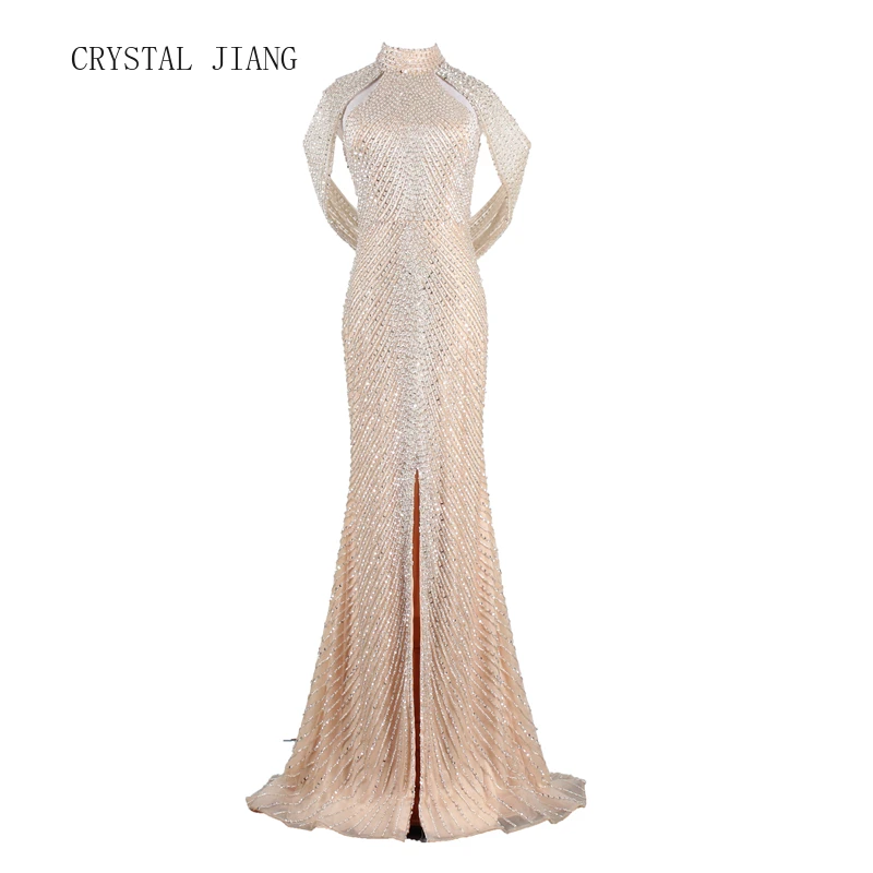 New Arrival 2019 High Neck Beaded Trumpet Evening Dresses Custom made Off the Shoulder Front Split Formal Long Evening Dresses
New Arrival 2019 High Neck Beaded Trumpet Evening Dresses Custom made Off the Shoulder Front Split Formal Long Evening Dresses