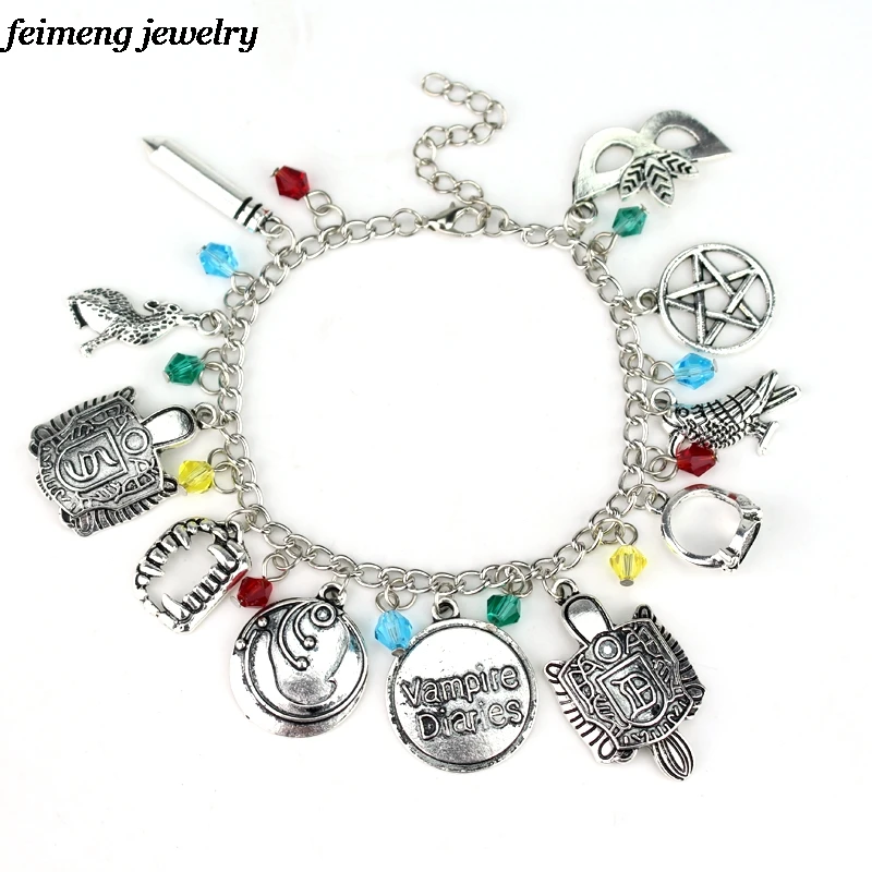 Drop Shipping Vampire Diaries Charm Bracelet inspired Charm Bracelet Elena Stefan Damon Best Gift For Women Top Grade Brace lace
Drop Shipping Vampire Diaries Charm Bracelet inspired Charm Bracelet Elena Stefan Damon Best Gift For Women Top Grade Brace lace