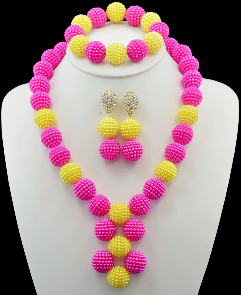 NEW Arrival nigerian wedding Rose Yellow Two Mix Colors African beads jewelry set beads bride jewelry
NEW Arrival nigerian wedding Rose Yellow Two Mix Colors African beads jewelry set beads bride jewelry