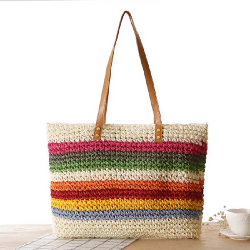 New rainbow hit color stripes shoulder bag retro fashion holiday travel beach female bag college wind leisure package
New rainbow hit color stripes shoulder bag retro fashion holiday travel beach female bag college wind leisure package