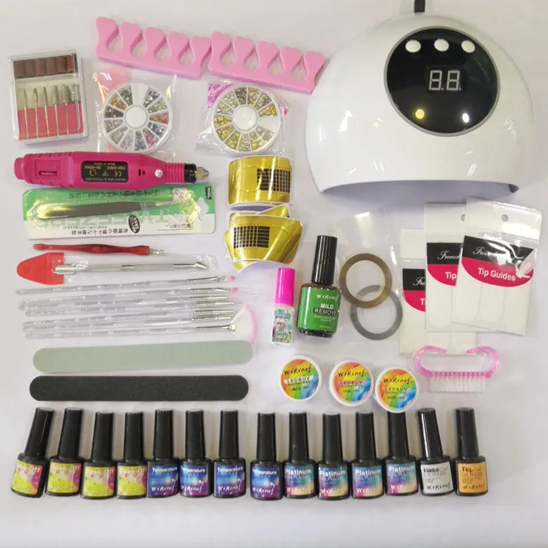 WiRinef Nail Gel Set 12pcs Colors Nail Polish Gel Base Top Coat Kit Electric Manicure Machine DIY Nail Art UV Lamp Kit
WiRinef Nail Gel Set 12pcs Colors Nail Polish Gel Base Top Coat Kit Electric Manicure Machine DIY Nail Art UV Lamp Kit