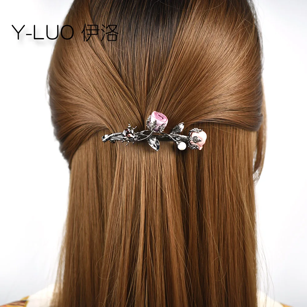 Girls headwear romantic rose flower hair clip for girls vintage hair barrettes rhinestone hair accessories for women
Girls headwear romantic rose flower hair clip for girls vintage hair barrettes rhinestone hair accessories for women