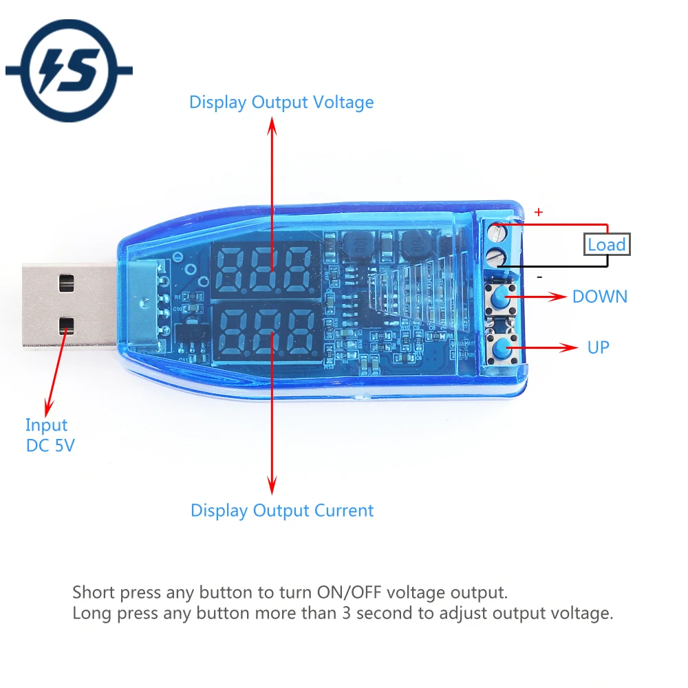 DC-DC 5V to 3.3V 9V 12V 24V USB Step UP / Down Power Supply Module Red Green Display Voltage Current Up Button Adjust with Box
DC-DC 5V to 3.3V 9V 12V 24V USB Step UP / Down Power Supply Module Red Green Display Voltage Current Up Button Adjust with Box
