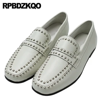 Fashion Flats Stud Real Leather White Rivet Luxury Brand Shoes Men Runway Hot Sale Loafers Black European Driving Round Toe
Fashion Flats Stud Real Leather White Rivet Luxury Brand Shoes Men Runway Hot Sale Loafers Black European Driving Round Toe