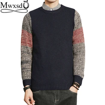 Mwxsd Men casual pullover sweater cotton patchwork sweater homme Male O Collar Stripe Simple Slim Fit Knitting Mens Sweaters
Mwxsd Men casual pullover sweater cotton patchwork sweater homme Male O Collar Stripe Simple Slim Fit Knitting Mens Sweaters