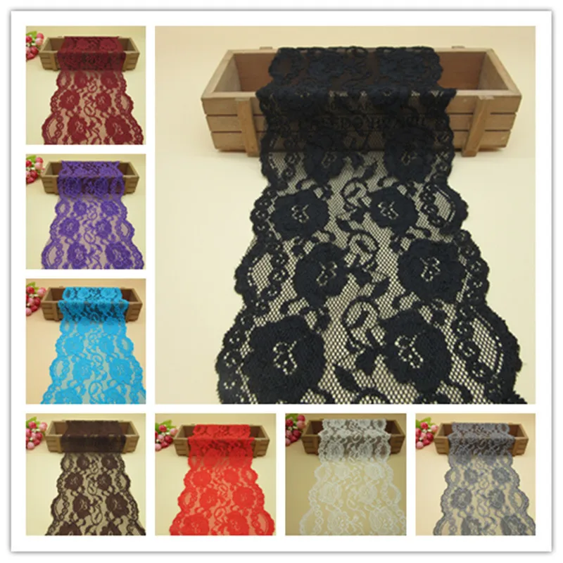 5yards 12 mix color elastic lace ribbon 16CM wide embroidered african lace fabric lace trimmings for sewing accessories Wedding
5yards 12 mix color elastic lace ribbon 16CM wide embroidered african lace fabric lace trimmings for sewing accessories Wedding