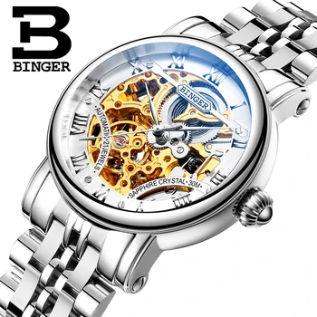 Switzerland Luxury Men's Watches BINGER Brand Double Skeleton Mechanical Male Wristwatches sapphire full stainless steel B-5066M
Switzerland Luxury Men's Watches BINGER Brand Double Skeleton Mechanical Male Wristwatches sapphire full stainless steel B-5066M