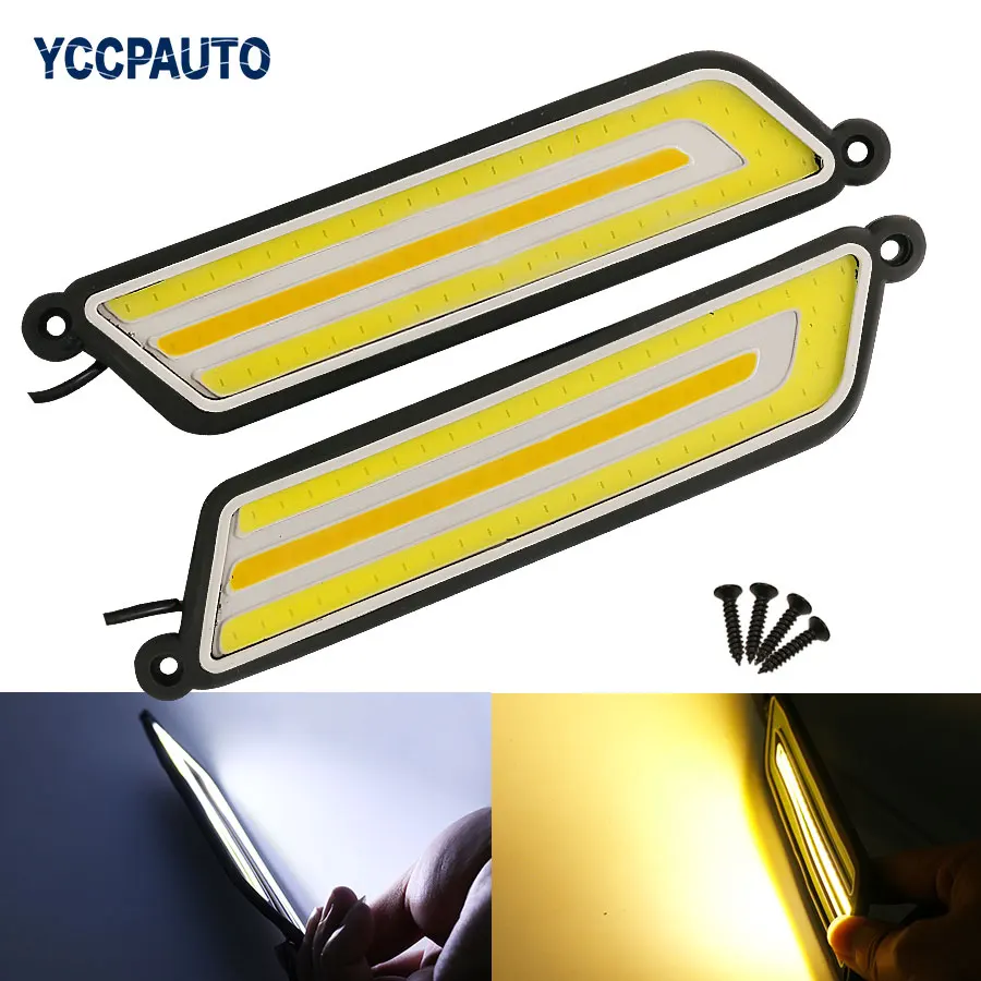 HYZHAUTO 2Pcs LED Daytime Running Lights COB Fog Lights White Yellow/Amber Flexible Car DRL Turn Signal Light Driving Lamp 12V
HYZHAUTO 2Pcs LED Daytime Running Lights COB Fog Lights White Yellow/Amber Flexible Car DRL Turn Signal Light Driving Lamp 12V