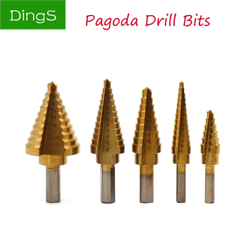 5pcs/Set Hss Titanium Coated Step Drill Bit The Pagoda Shape Hole Cutter Metal Hex Tapered Drill Power Tools Accessories
5pcs/Set Hss Titanium Coated Step Drill Bit The Pagoda Shape Hole Cutter Metal Hex Tapered Drill Power Tools Accessories