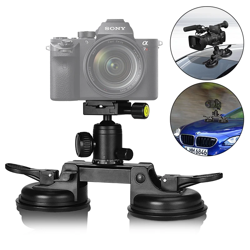 Heavy Duty Vacuum Double Suction Cup Holder for Nikon 1 Canon EOSM SONY E System Mirrorless Cam Car Roof Top Windscreen Filming
Heavy Duty Vacuum Double Suction Cup Holder for Nikon 1 Canon EOSM SONY E System Mirrorless Cam Car Roof Top Windscreen Filming