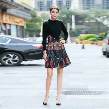 Women Autumn Dress 2018 High Quality Designer Runway Long Sleeve Printed Patchwork Elegant Dresses NPD0878N
Women Autumn Dress 2018 High Quality Designer Runway Long Sleeve Printed Patchwork Elegant Dresses NPD0878N
