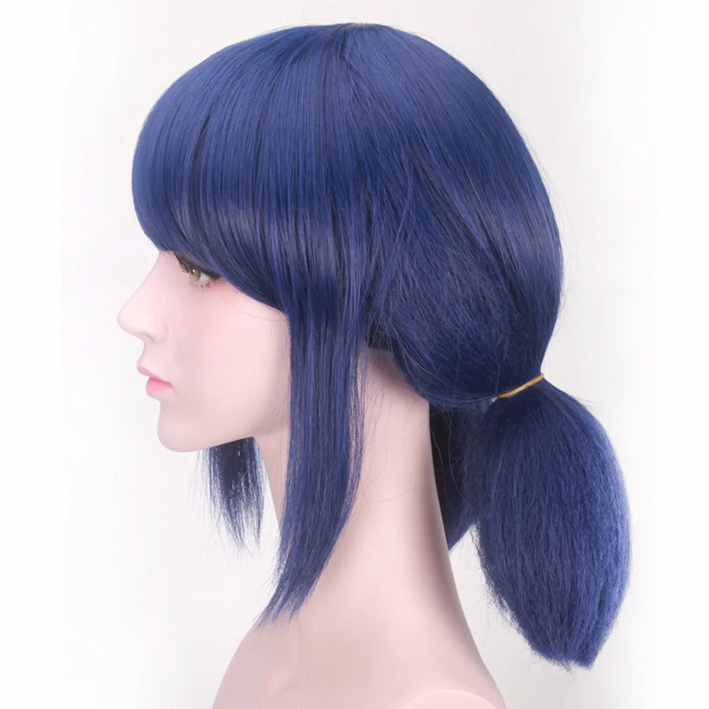 Vevefhuang Wigs Peluca Marinette Girls Women Cosplay Double Ponytail Braids Short Straight Blue Hair 15 Vevefhuang Wigs Peluca Marinette Girls Women Cosplay Double Ponytail Braids Short Straight Blue Hair -Zentai shop online
