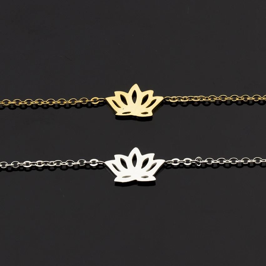 Wholesale 10pcse Elegant Flower Lotus Bracelets Women Jewelry Stainless Steel Link Chain Bracelet Femme Bijoux Pulseira Feminina
Wholesale 10pcse Elegant Flower Lotus Bracelets Women Jewelry Stainless Steel Link Chain Bracelet Femme Bijoux Pulseira Feminina
