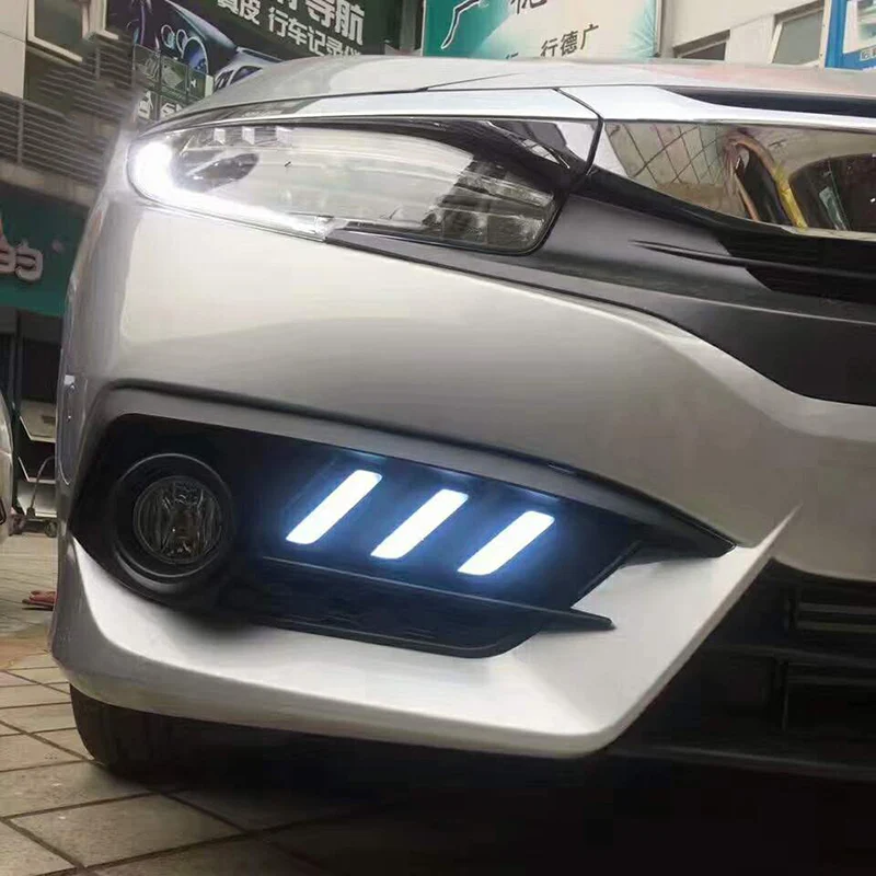 1Pair For Honda Civic 10th 2016 2017 2018 LED daytime running light DRL Drive light fog Lamp Decoration Accessories
1Pair For Honda Civic 10th 2016 2017 2018 LED daytime running light DRL Drive light fog Lamp Decoration Accessories
