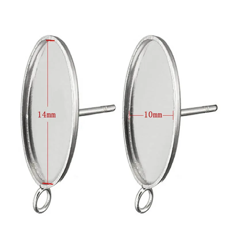 Stainless Steel Oval Earrings Base with Pendant Ring Flat Bottom Ear Stud Pins Blank Gemstones Tray Accessories Jewelry Findings
Stainless Steel Oval Earrings Base with Pendant Ring Flat Bottom Ear Stud Pins Blank Gemstones Tray Accessories Jewelry Findings