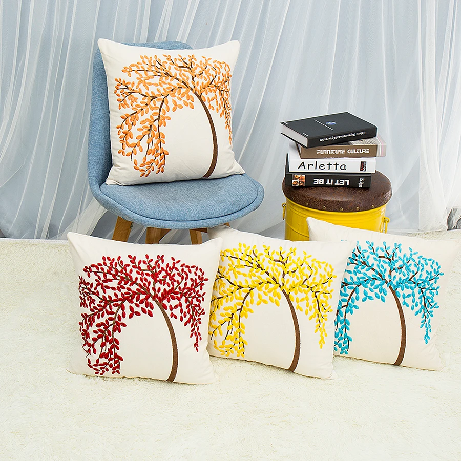 Yellow Tree Cushion Cover Polyester Cotton Pillowcase Flat Embroidery Cushions Covers Home Decor Office Car Throw Pillow Case
Yellow Tree Cushion Cover Polyester Cotton Pillowcase Flat Embroidery Cushions Covers Home Decor Office Car Throw Pillow Case
