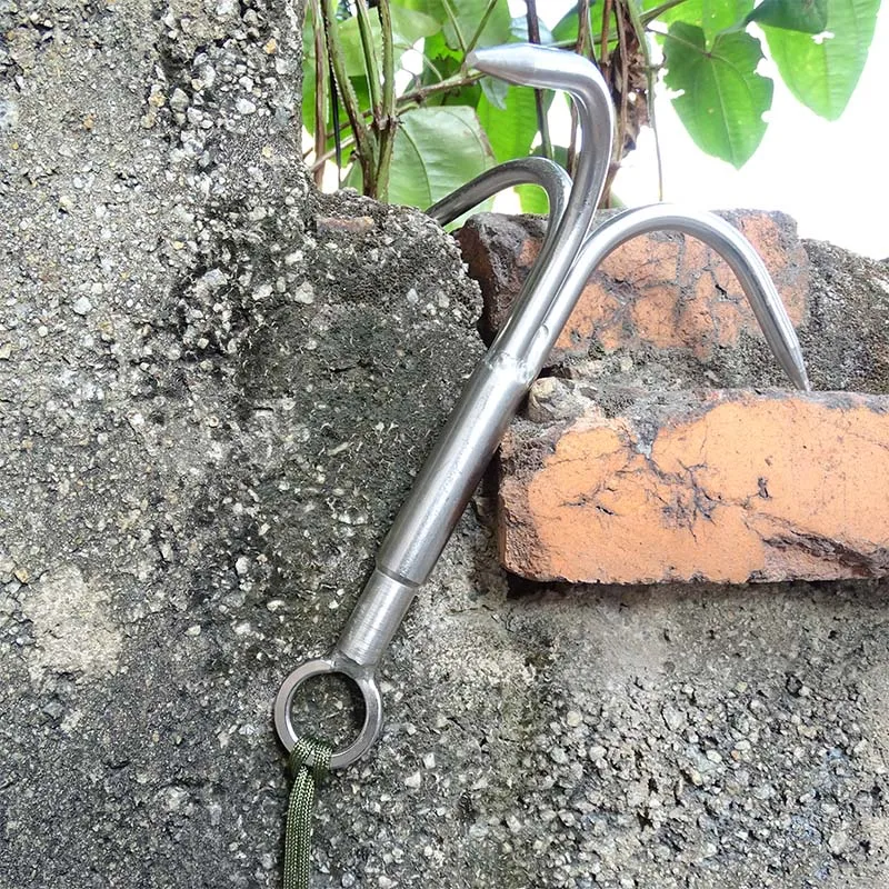 Stainless Steel Climbing Claw Ice Rock Hook Hiking Tools Large Outdoor