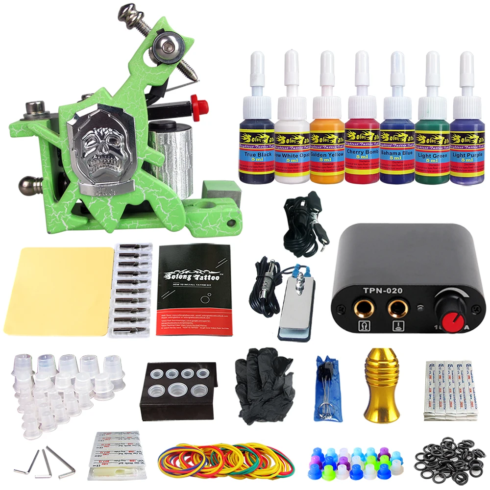 Solong Tattoo Machine Kit Complete Set Aluminium Grip Power Supply Foot Padel Switch Cartridge Needles TK105-28
Solong Tattoo Machine Kit Complete Set Aluminium Grip Power Supply Foot Padel Switch Cartridge Needles TK105-28
