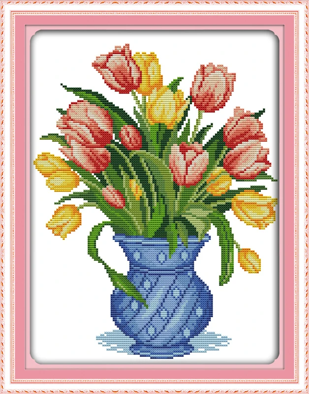 Flowers Tulip Vase (2)Cross Stitch Kits 14CT White Canvas 11CT Accurate Printed Embroidery DIY Handmade Needle Work Home Decor
Flowers Tulip Vase (2)Cross Stitch Kits 14CT White Canvas 11CT Accurate Printed Embroidery DIY Handmade Needle Work Home Decor