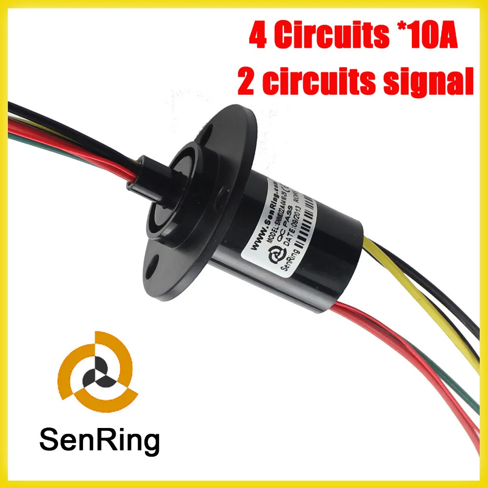 10A 4 wires/circuits and 2 signal wires contact for small OD 22mm of capsule slip ring