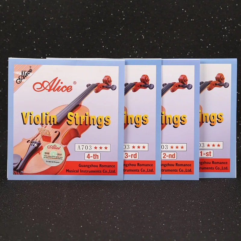 1 set Violin Strings 4 pieces E A D G for 1/8 1/4 1/2 3/4 4/4 Common Size - Alice A703
1 set Violin Strings 4 pieces E A D G for 1/8 1/4 1/2 3/4 4/4 Common Size - Alice A703