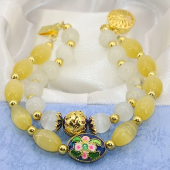 New Fashion Cat Eyes 8*12mm Barrel Rice Beads 8mm White Round 2 Rows Bracelets for Weddings Gifts Original Jewelry 7.5inch B2779
New Fashion Cat Eyes 8*12mm Barrel Rice Beads 8mm White Round 2 Rows Bracelets for Weddings Gifts Original Jewelry 7.5inch B2779