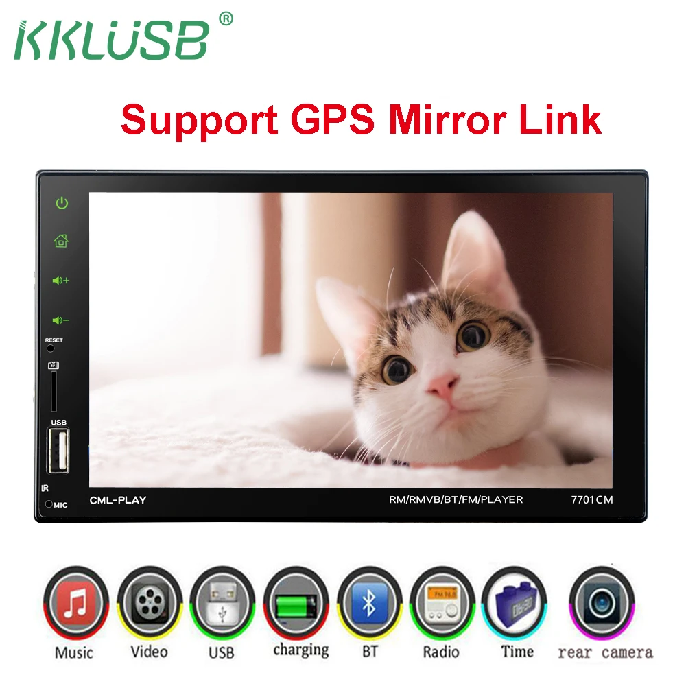 2 din Car radio 7"Touch Screen Bluetooth GPS Android Phone Mirror Link USB Charger hands free FM/TF/USB rear view camera
2 din Car radio 7"Touch Screen Bluetooth GPS Android Phone Mirror Link USB Charger hands free FM/TF/USB rear view camera