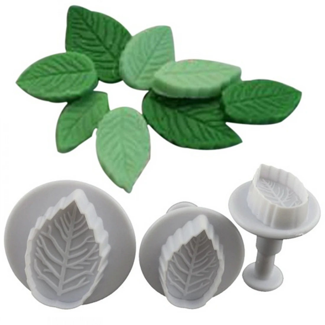 New Fashion 3Pcs/Set Rose Leaf Shape Mold Fondant Cake Sugar Craft Plunger Cutters
New Fashion 3Pcs/Set Rose Leaf Shape Mold Fondant Cake Sugar Craft Plunger Cutters