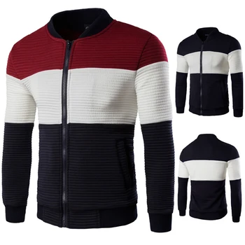 Winter Jacket Men Long Sleeve 2018 Slim Cotton Bomber Jacket Red Plus Size Windbreaker Coat Clothing Baseball Jacket Clothing