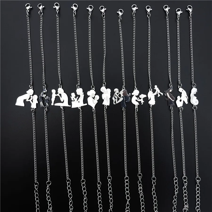 Mother's Day Series Bracelet Gravida Mom Daughter Son Toddler Kids Children Stainless Steel Wristband Maternity Women Jewelry
Mother's Day Series Bracelet Gravida Mom Daughter Son Toddler Kids Children Stainless Steel Wristband Maternity Women Jewelry
