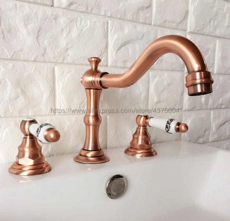 Red Copper Antique Bathroom Sink Faucet Widespread 3pcs Ceramics Handles Basin 3 Holes Mixer Tap Nrg042
Red Copper Antique Bathroom Sink Faucet Widespread 3pcs Ceramics Handles Basin 3 Holes Mixer Tap Nrg042